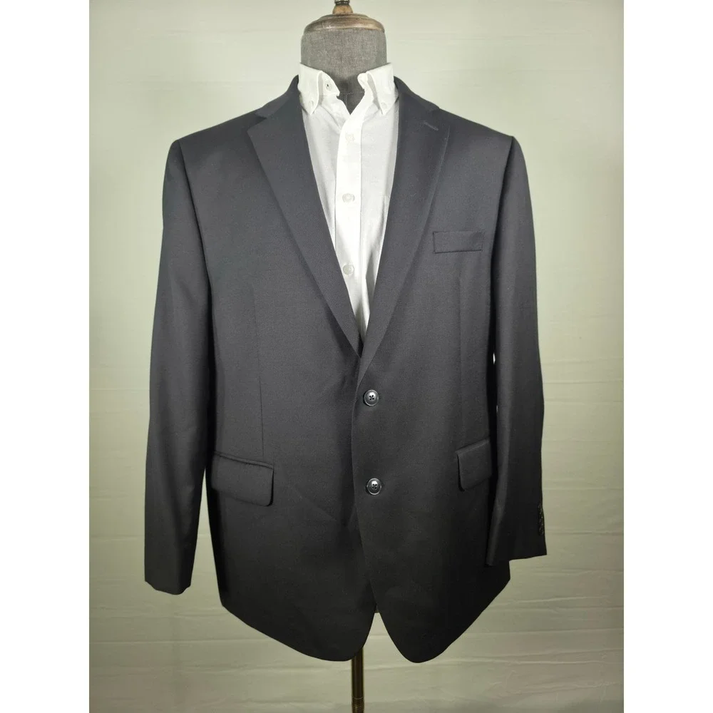 Michael Kors Men Sport Coat Kaplan Black 46 Wool Blend Quiet Luxury Polished NWT